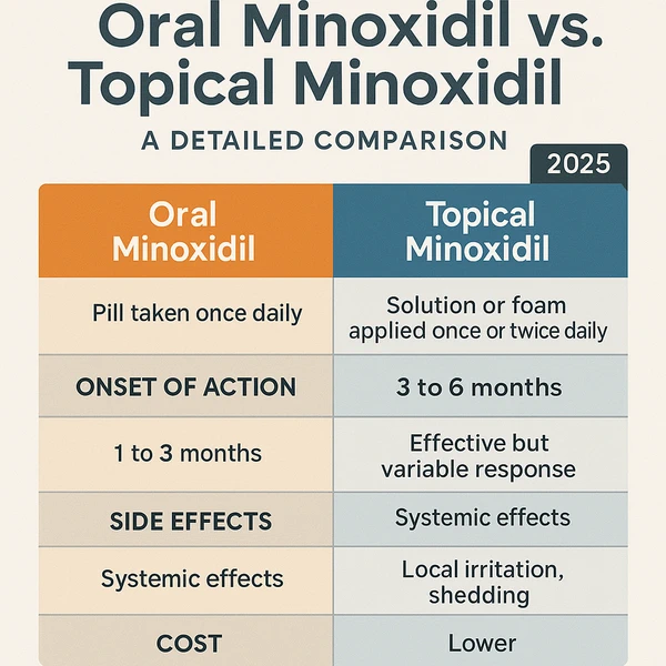 مقایسه کامل ماینوکسیدیل خوراکی و موضعی ۲۰۲۵